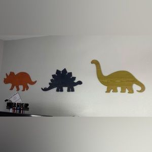 Set of 3 dinosaur wood cut outs